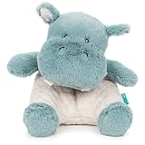 GUND Baby Oh So Snuggly Hippo Plush Stuffed Animal Understuffed and Quilted for Tactile Play and Security Blanket Feel, for Baby and Infant, Teal Blue and Cream, 8'