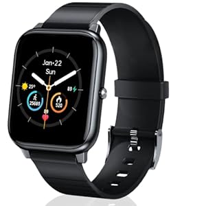 Smart Watch Fitness Tracker mit Herzfrequenzmesser Fit Bitwatches Damen Sportuhr Elegant Lets Fit Smartwatch für Männer Frauen für Android iOS-Schwarz