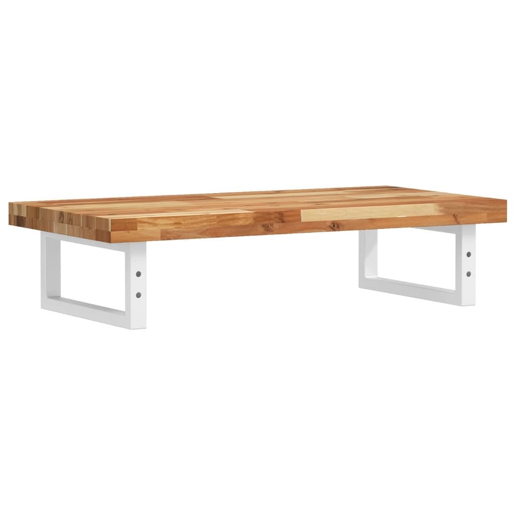 Scaffale per lavandino, montaggio a parete, in acciaio e legno di acacia massiccio, 60 x 40 cm, salvaspazio, per armadietto da bagno, lavabo, WC degli ospiti e bagno