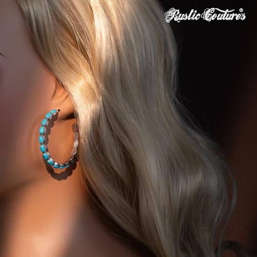 Rustic Couture's Western Hoop Earrings for Women Cowgirl Country Concho Western Statement Jewelry3