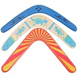 Mikinona 3 Piezas Bumeranes de Madera Adultos, Juguete Deportivo para Exteriores, Búmeran Regresando en Forma de V, Colores Azul y Naranja, Adecuado para Actividades al Aire Libre y Juegos