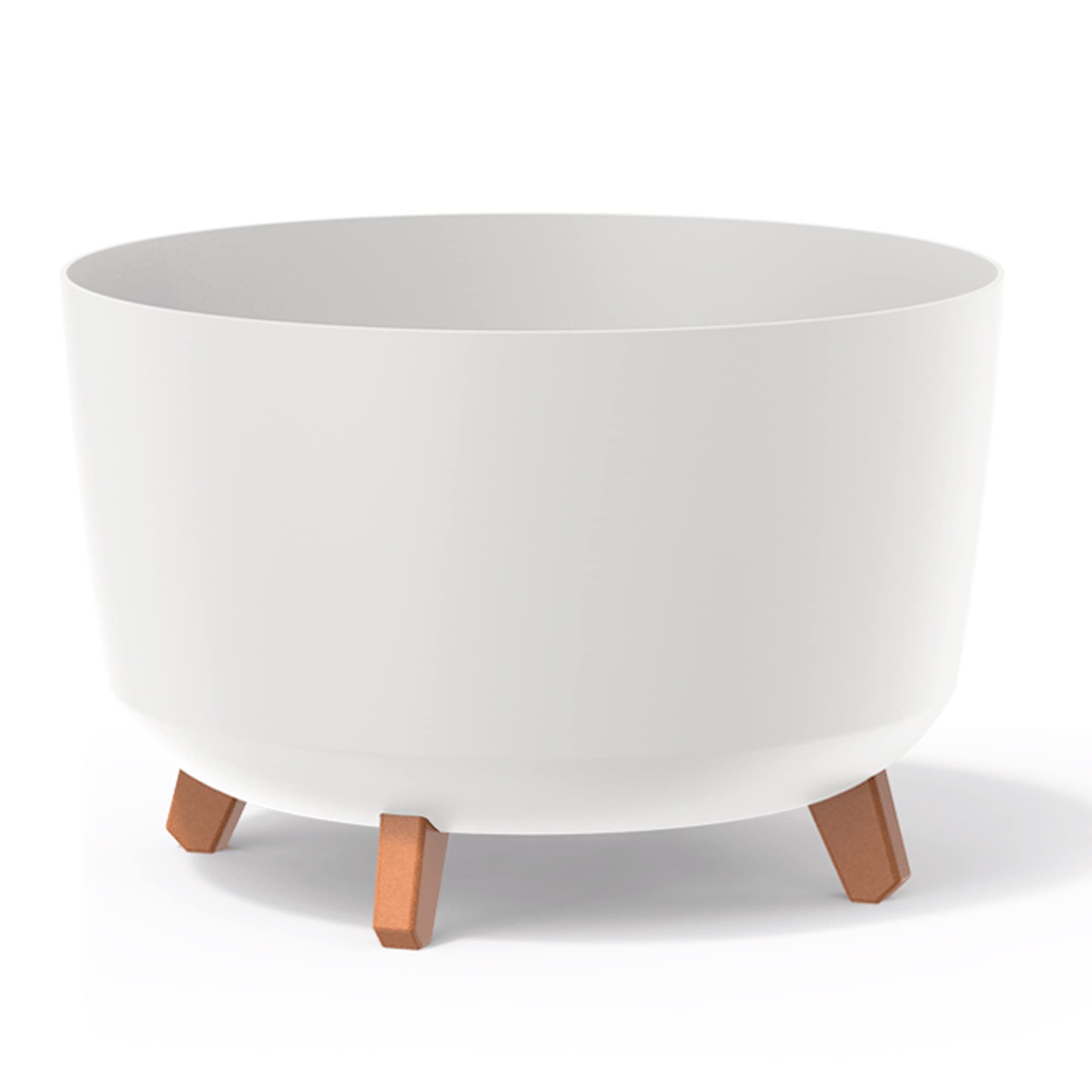 Macetero color blanco,sin depósito , colección GRACIA de 39cm x 39cm x 25,7cm cm, capacidad de 21,5 L.