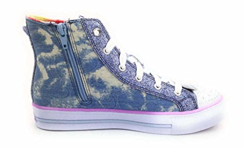 Skechers Kids Shuffles Light Up Sneaker (Toddler/Little Kid), Denim Wings, 8 M US Toddler