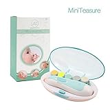 Professional Electric Baby Nail File Clippers-MiniTeasure Upgraded Nail Trimmer with LED Front Light For Newborn,Toddler,Girls and Mom Toes and Fingernails-AA Battery Operated (Not Included) (Blue)