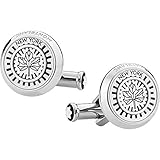 Marca: Montblanc Montblanc Gemelli Cufflinks, Round, Steel, NY 124057 Marca, Única, Metallo, Nessuna pietra preziosa