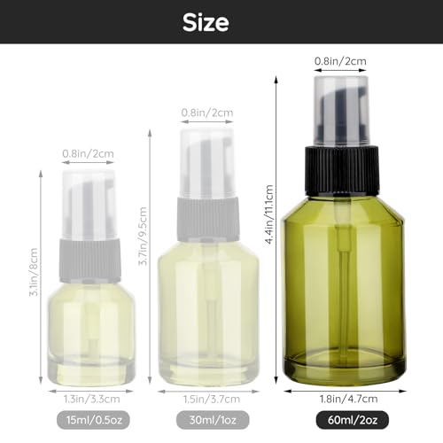 Image of Segbeauty 3pack 2oz Empty Refillable Glass Creams Lotions Bottles, 60ml Travel Glass Pump Bottle lotion Container Foundation Bottle for Travel, Leak Proof Containers for Oils