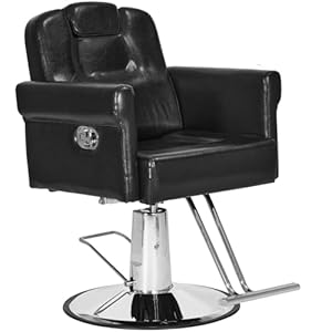Barber Chair Recliner Salon Chair Hair Spa Chair with Hydraulic Pump, Removable Headrest, Adjustable Height 360 Degrees Swivel for Hair Salon Equipment