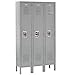 Global Industrial Single Tier Locker, 12x18x72, 3 Door Unassembled, Gray