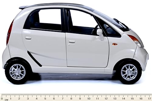 Image of Official Tata-Nano-Die-cast 1 /18 Scale Model Toy Car | Free Wheel (Not Pull Back) - for Boys and Girls Above 3 Years (Nano, White)