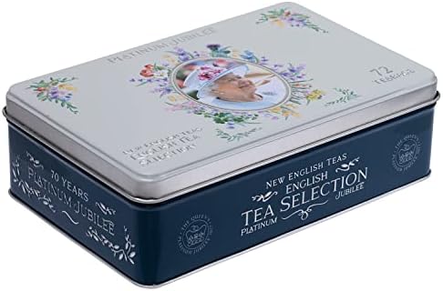 New English Teas Queen Elizabeth II Platinum Jubilee Commemorative Tea Tin with 72 English Teabag Selection