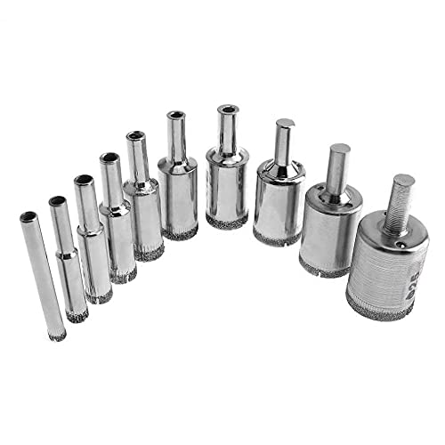 Broca diamantada para agujeros en vidrio, 10 piezas miniatura 4