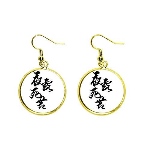 Pendientes Bosozoku de estilo japonés largos y dorados para mujer
