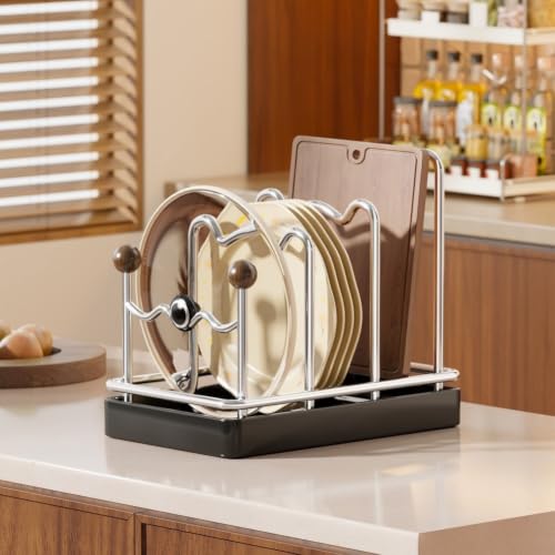 Soporte para tabla de cortar de acero inoxidable que elimina el desorden y acumulación de agua 5