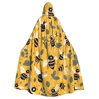 WHJDPP Funny Bees Printing Adult Hooded Cloak is a super large, comfortable, and durable Halloween hooded poncho