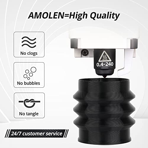 Image of AMOLEN 95A TPU 3D Printer Filament 1.75mm, High Hardness & Resilience TPU Basic Black Filament, 1KG Flexible 3D Filament, Dimensional Accuracy + /- 0.02mm, Suitable for Most FDM 3D Printers