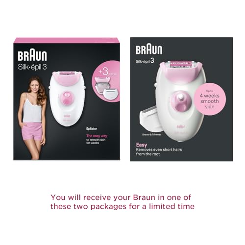 Braun Silk-épil 3-031,Epilator for Long-Lasting Hair Removal from roots,20 Tweezer System,Smartlight technology reveals fine hair, Gentle on Skin,Massage rollers,Shaver &... - Image 2