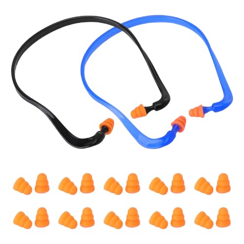XRVRILE 2 casques antibruit à arceau, casques antibruit à arceau pour le travail avec 10 paires de bouchons de rechange pour la réduction du bruit, 14,5 x...
