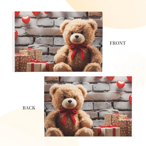 Cadeau de Saint-Valentin drapeau extérieur ours mignon pour couples