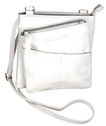 Jennifer Jones - Bolso cruzados de piel sintética para mujer blanco Weiß