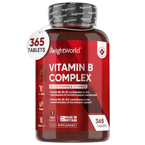 Vitamin-B-Complex-High-Strength-365-Vegan-Tablets-1-Year-Supply-Blend-of-8-B-Vitamins-Vitamin-C-One-A-Day-No-Fillers-Folic-Acid-Biotin-B1-B2-B3-B5-B6-Vitamin-B12-Supplement