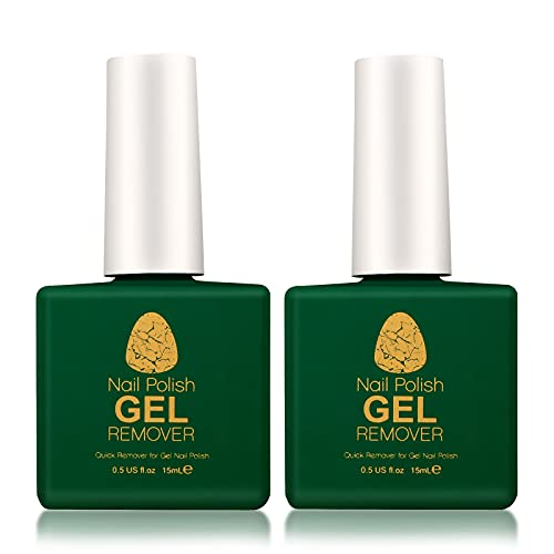 Nail Polish Remover 2 pcs, IFUDOIT Professional Gel Nail Polish Remover with Acetone, Quick & Easy,Doesn't Hurt Nails, for UV Plastic Nails, Acrylic Nails, Natural Nails