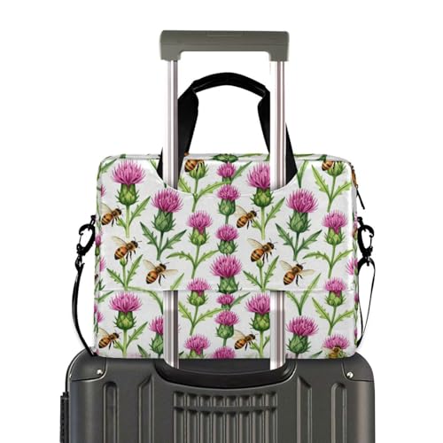 Funda con cremallera para laptop 15.6 pulgadas blanca con diseño abeja miniatura 4