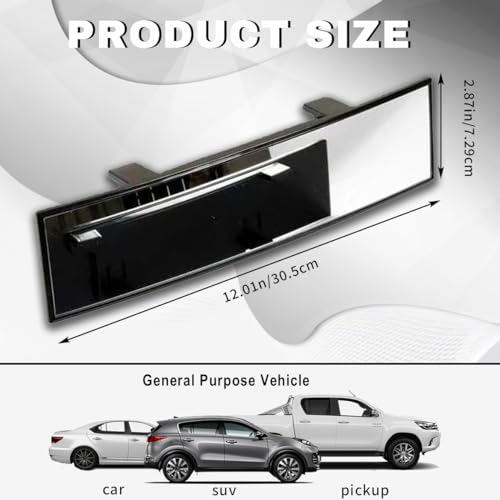 Honibaoto HONIBAOTO-MIRRORS1 Rear View Mirror For Car, Mirrors Universal 12 Inch Interior Clip thumb #2