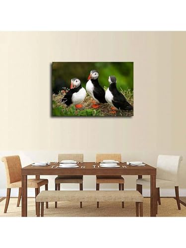 Peinture sur toile de Macareux pour deco salon elegante - 3