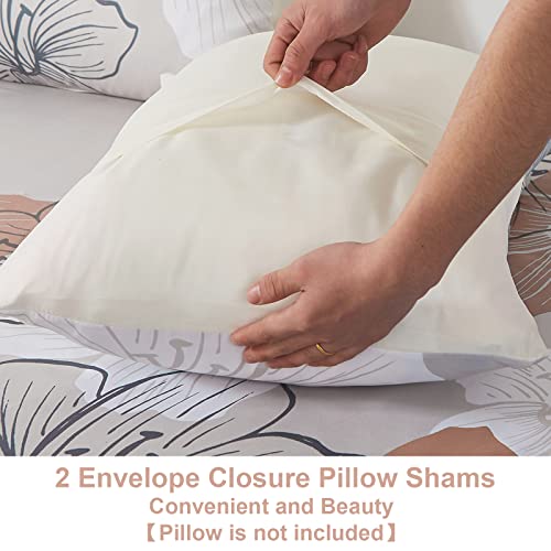 4 Pieces Sheet Set Queen Blush Pink Floral Pattern Bed Sheets Set Elegant Floral Flat Sheet With Fitted Sheet, 2 Pillow Shams Soft Microfiber 14'' Deep Pockets Boho Floral Sheet Set All Season #TOP6