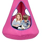 Kids Nest Swing Chair, Hanging Hammock Chair Nest Hammock Swing Chair with Pocket for Outdoor and Indoor(32' D x 52' H),Detachable Play Tent Swing for Child Sensory Swing for Kids (Pink)