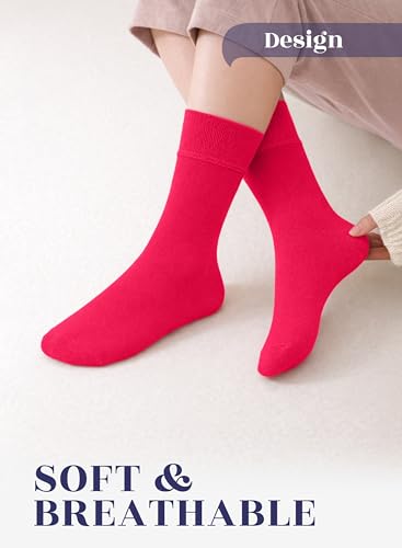 Image of Hugh Ugoli Women's Thin Soft Rayon Derived from Bamboo Crew Socks for Dress, Trouser, Seamless Toe & Non-Binding, 5-8 /9-11