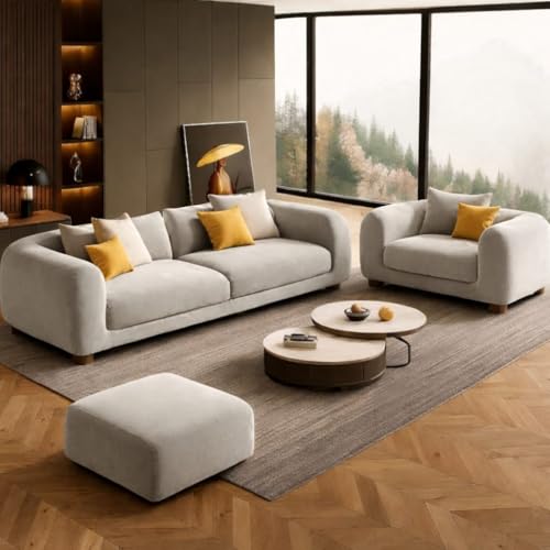 Image of Luxury Velvet Contemporary Sectional Sofa Set with Chaise Lounge & Cushions - Perfect for Living Room, Guest Room & Office (2, Grey)
