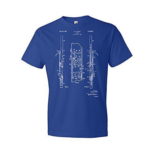 Bassoon T-Shirt, Bassoon Player Gift, Orchestra Tee, Bassoon Blueprint Royal Blue (2XL)
