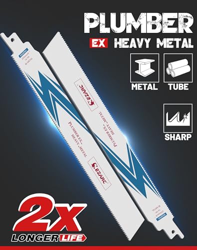EZARC Reciprocating Saw Blade Bi-Metal Cobalt Sabre Saw Blades for Heavy Metal Cutting 225mm 14TPI R926PM+ (5-Pack) 2 EZARC Reciprocating Saw Blade Bi-Metal Cobalt Sabre Saw Blades for Heavy Metal Cutting 225mm 14TPI R926PM+ (5-Pack) - Image 2