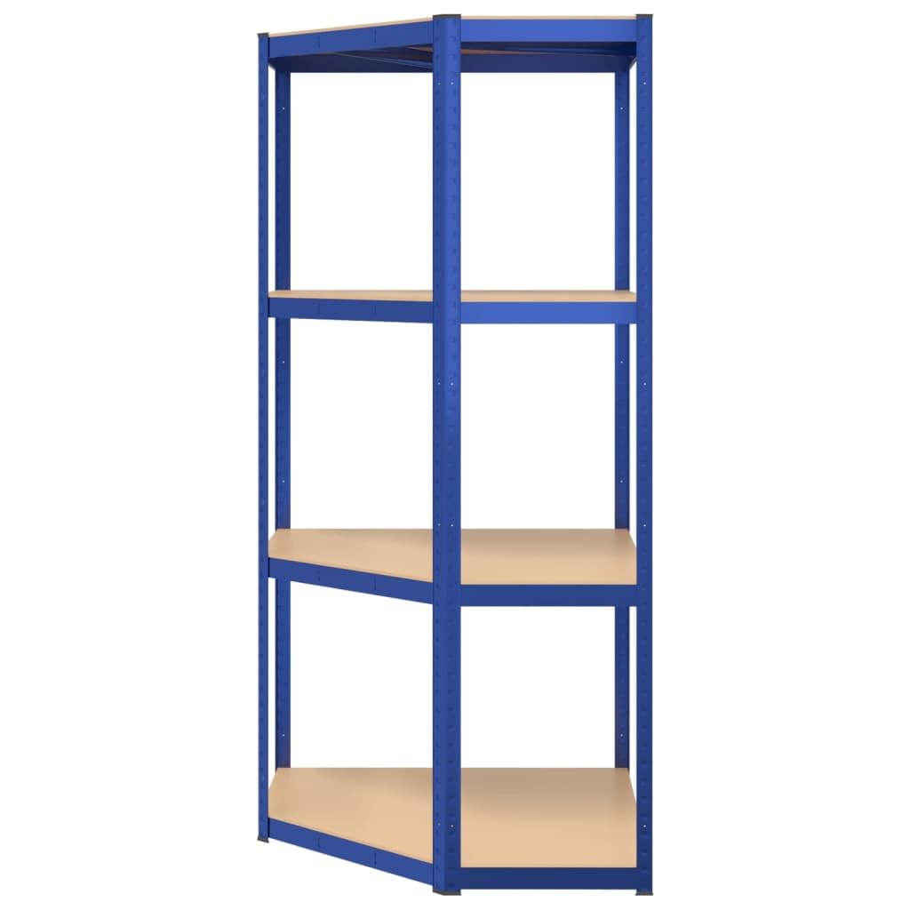 Générique Étagère d'angle à 4 Niveaux Bleu Acier et Bois d'ingénierie,Entreprise & Industrie,Stockage Industriel,Étagères industrielles,Bleu,12.77 KG,152852
