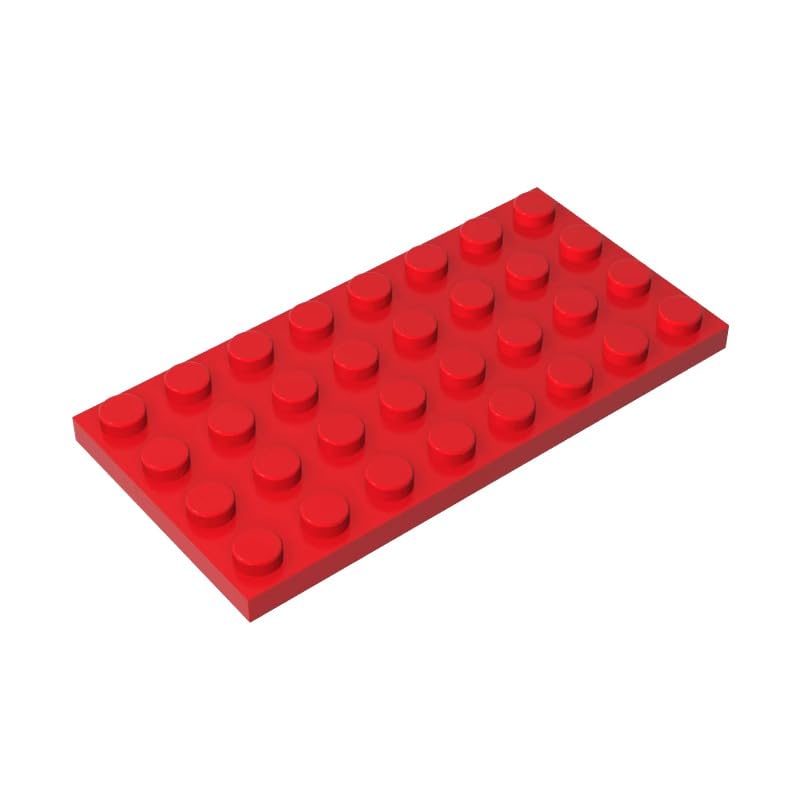 3035 Foundation Plate Plate 4x8 10 Pieces GDS-521 Compatible with Lego Building Blocks Color:Red