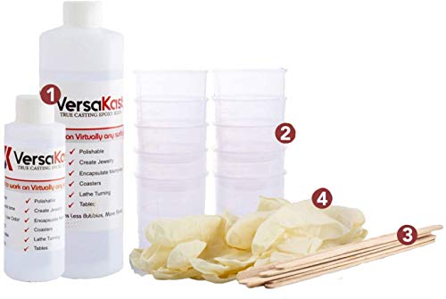 Versakoat Epoxy Resin Kit Casting-16 oz 2 Part, 1 Gallon Epoxy Cutting Edge 3-to-1 Ratio Makes This Crack Chip UV Proof Odorless A True Casting Epoxy for Jewelry