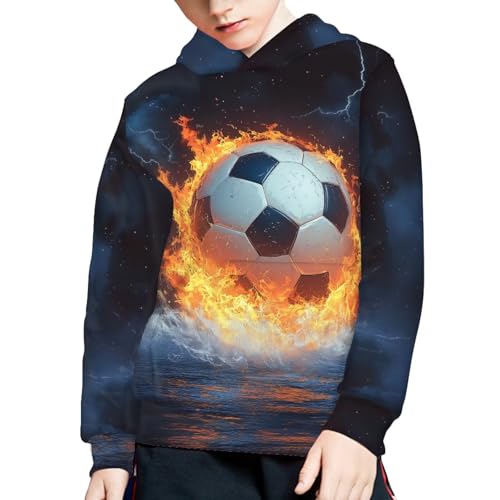 Image of WELLFLYHOM Boys Hooded Sweatshirts Hoodie Pullover Cool Graphic Crewneck Blouses Size 6-16