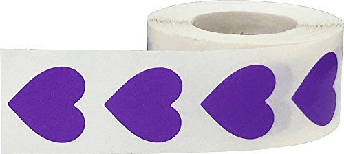 Viola Adesivi a Cuore, 19 mm 3/4 Pollice Etichette...