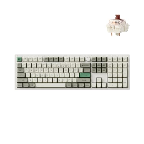 Image of Keychron Q6 Max QMK /VIA Bluetooth Wireless /2.4 GHz /USB-C Wired Custom Mechanical Keyboard, Full Size Programmable Knob RGB Backlit Hot-Swappable Gateron Brown Switch for Mac Windows Linux - White