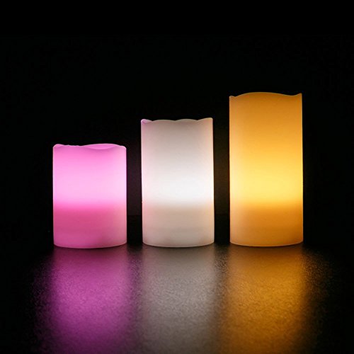 Bingone 3 Sizes & 3 Flameless Candles Color Changing Led With Remote #TOP1