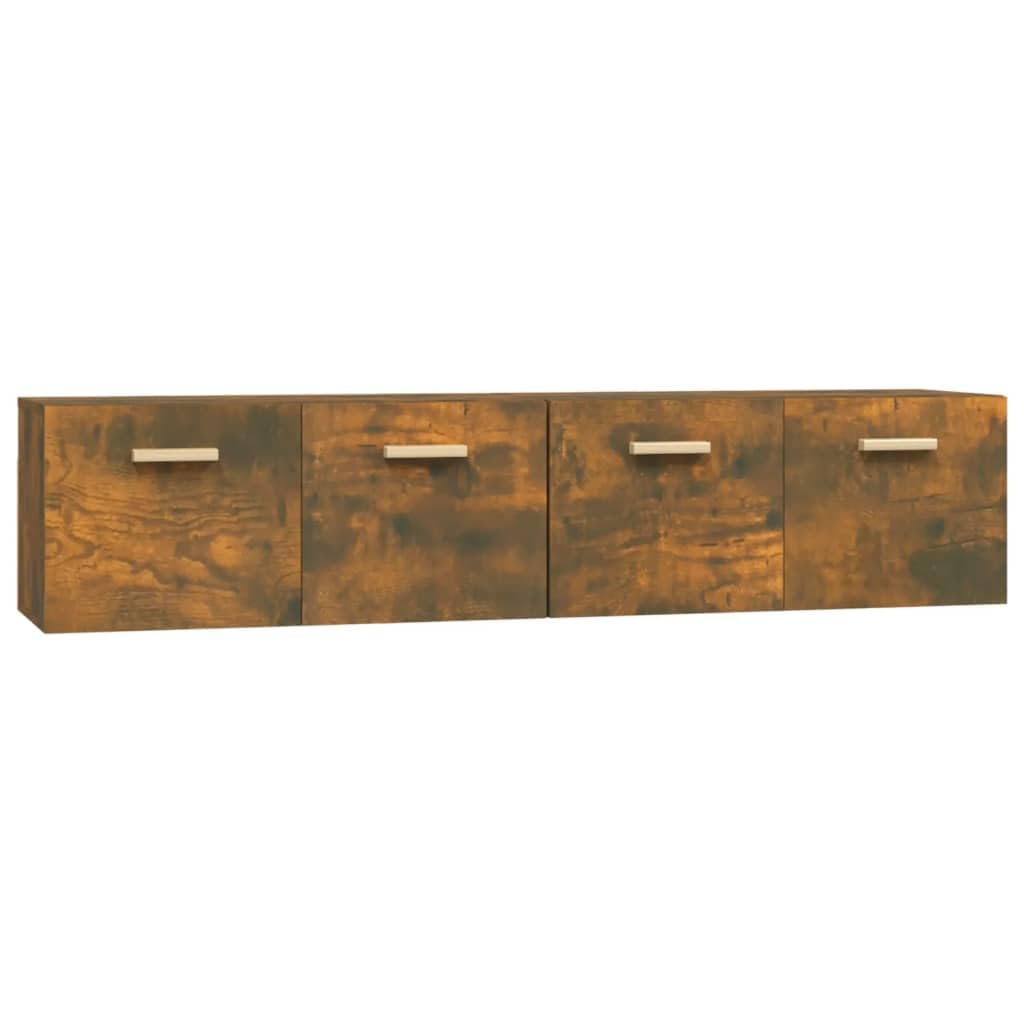 Armoire murale design chêne fumé Lot de 2 étagères flottantes de rangement pour décorer le salon