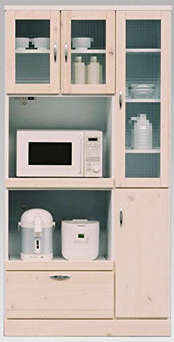 幅90cm食器棚 家電収納タイプ ホワイト 白色 日本製 完成品 大川家具 キッチン 収納 収納家具 食器 キッチンラック キッチンボード 台所 レンジボード 41000019017-WH