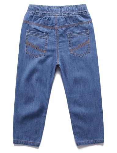 SEAUR Boys' Jeans Cotton Denim Shorts Pants Kids Fashion Jeans Elastic Waist Jeans Shorts with Pockets Summer Pull On Jeans4