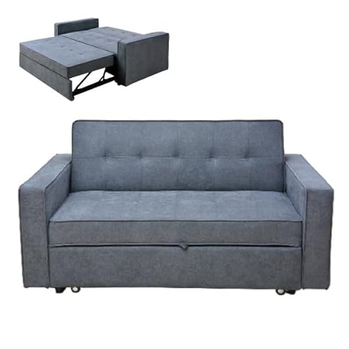 HOGAR24 ES - Sofa Cama, Sofa 3 plazas, Tapizado en Tela Color Gris, Apertura Clic clac. Medidas Sofa Cerrado: Sofá: 167 cm (Ancho) x 96,5 cm (Alto) x 90 cm.(Fondo