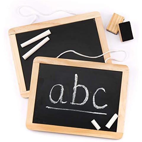 Baker Ross AR287 Wooden Chalk Board Sets - perfect Craft Supplies For Boys and Girls (Pack of 2), Black, 21cm x 16cm Cover