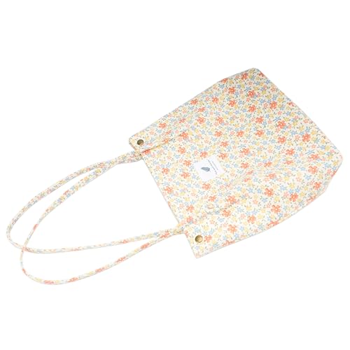 Image of TOPASION Cute Corduroy Tote Bag Canvas Shoulder Handbags for Women Travel Shopping