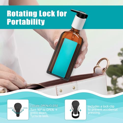 2PCS Dispenser Pump Replacement Compatible with MOROCCANOIL Treatment 1.7/3.4/4.2 Fl Oz, Plastic Pumps Head with Lock Clip for Hair Oil Bottle (Bottle Not Included)4