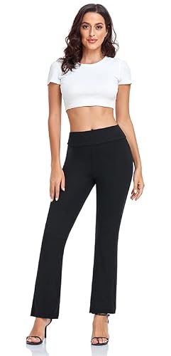 Towncat Workout Leggings For Women, Soft High Waist Yoga Pants, Women's Tummy Control 8 Way Stretch Pant Black #TOP3