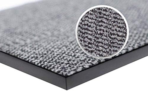 wellmax Dirt Trapper Doormats - Entrance mat, Indoor and Outdoor Absorbent Non-Slip Rug, Low Profile Barrier Mat for Front Door and Hallway (Grey, 40 x 60 cm)